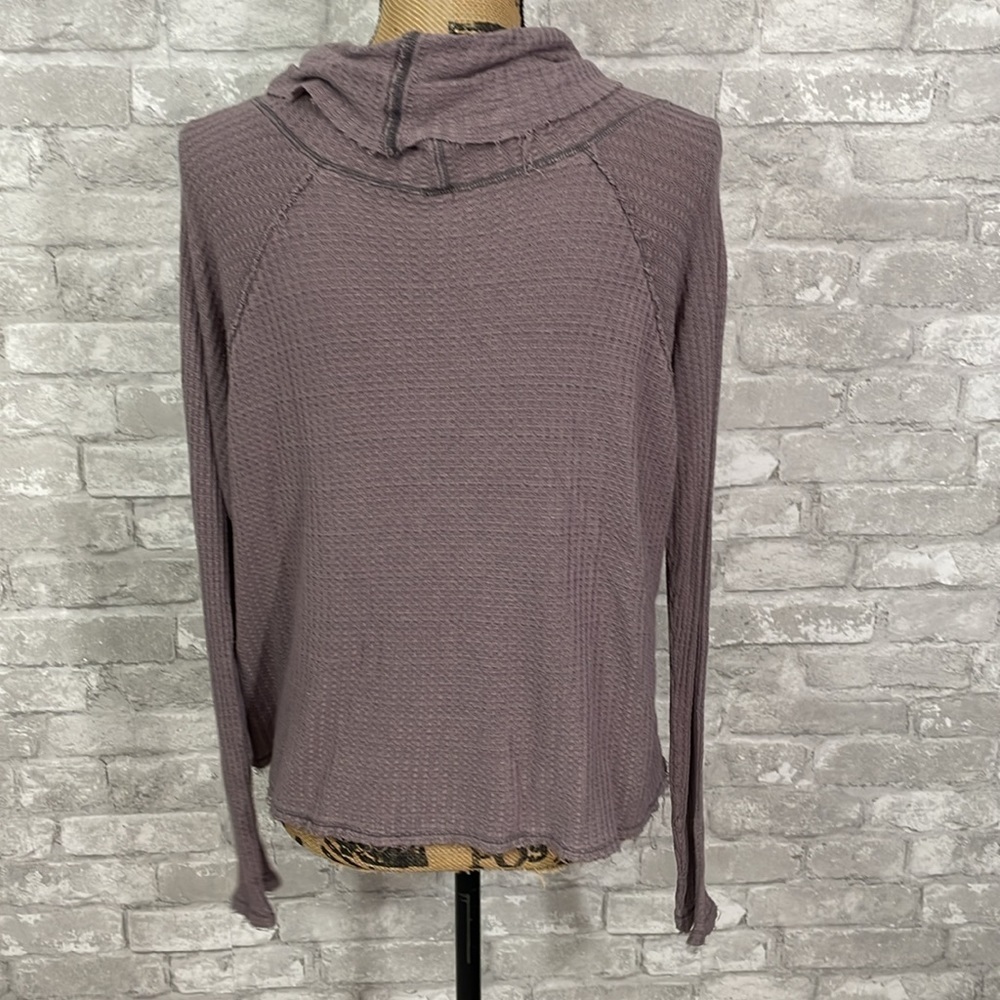 Free People We The Free Taupe Waffle Knit Top - Picture 4 of 6